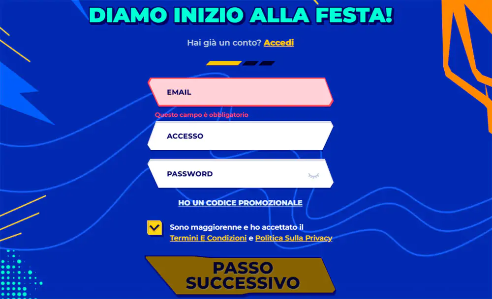 Registrazione al casinò Mr Pacho